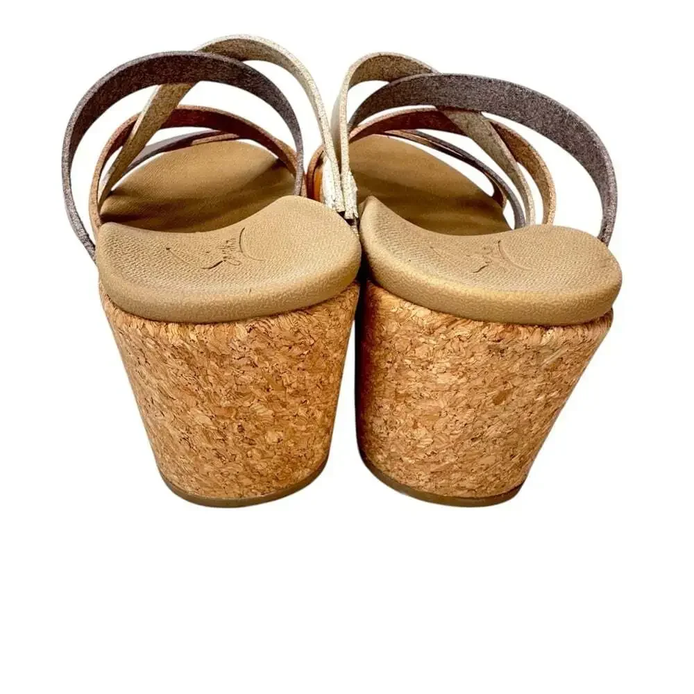 SoftMoc Hillary Multicolor Leather Cork Wedge Sandals Womens 9 Comfort